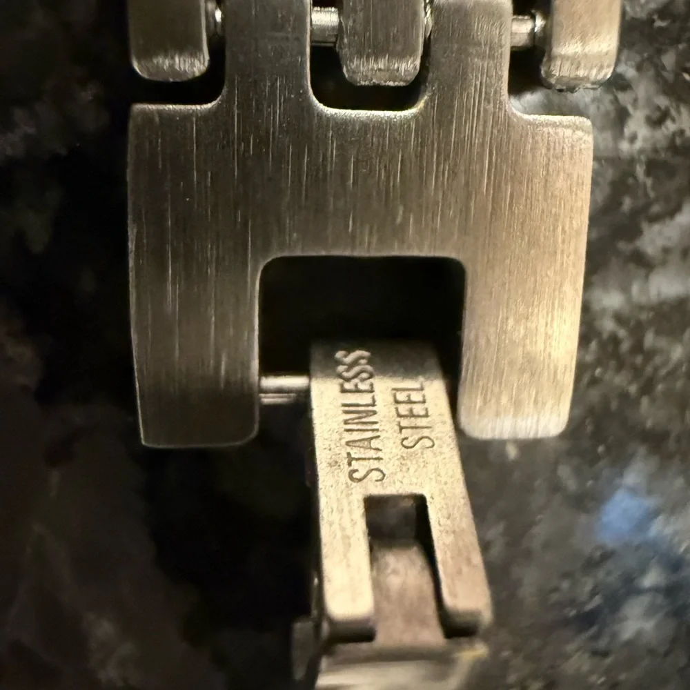 Stainless Steel Silver Link Watch Band Style Bracelet